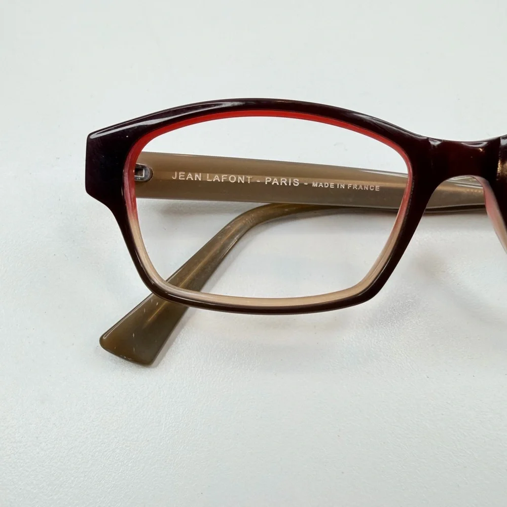 Jean Lafont Paris Red Brown LIN 1013 53•16•138 Rectangle Eyeglasses FRAMES ONLY